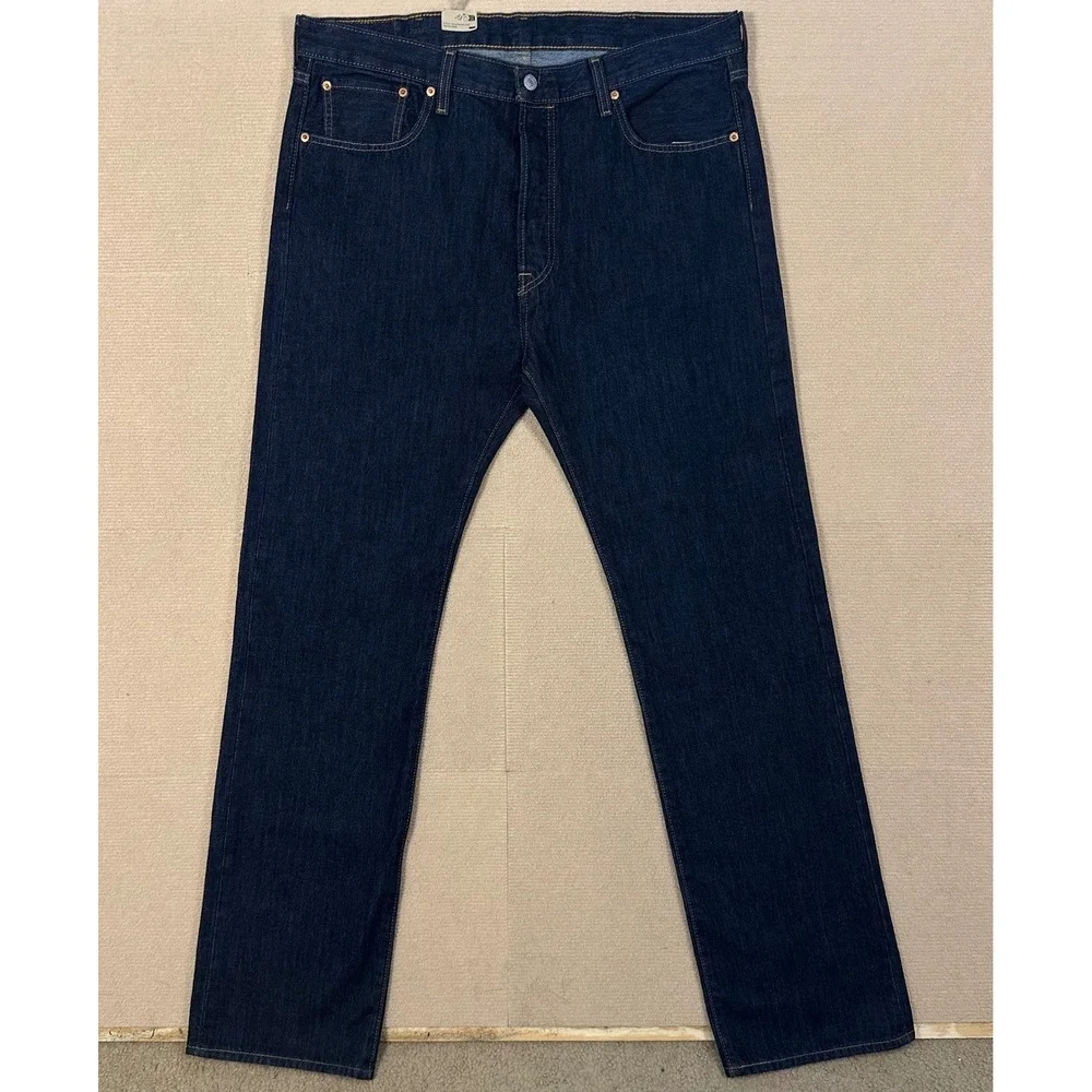 Levis 501 Jeans NWT Mens 38x36 Original Fit Straight Leg Dark Wash Indigo Denim